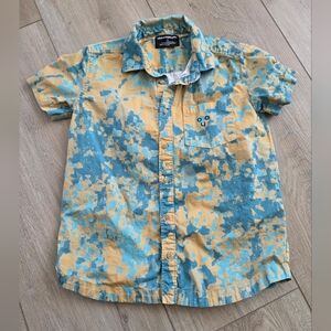 Kids Button Down Shirt - Blue and Yellow